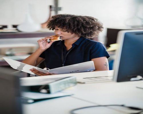 person taking a short break during a workday